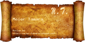 Meier Tamara névjegykártya